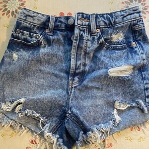 Wild Fable Blue Distressed Jean Shorts